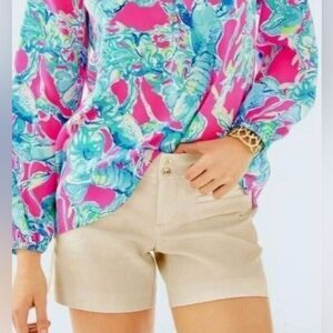NWT Lilly Pulitzer Joette Palm Beach
Sandstone Stretch
Shorts beige sandstone